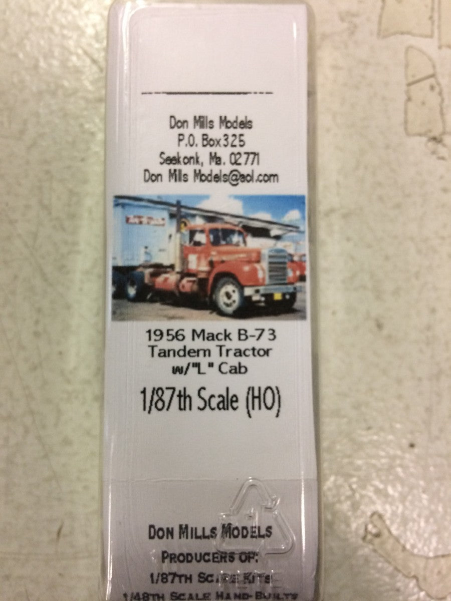 Don Mills 87-25 HO 1956 Mack B-73 Tandem Trailer with "L" Cab Resin Kit