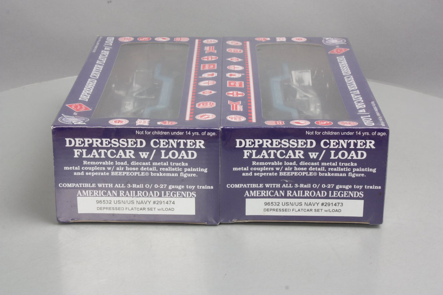 RMT 96532 O USN/US Navy Depressed Flatcar Set w/Load (Pack of 2)