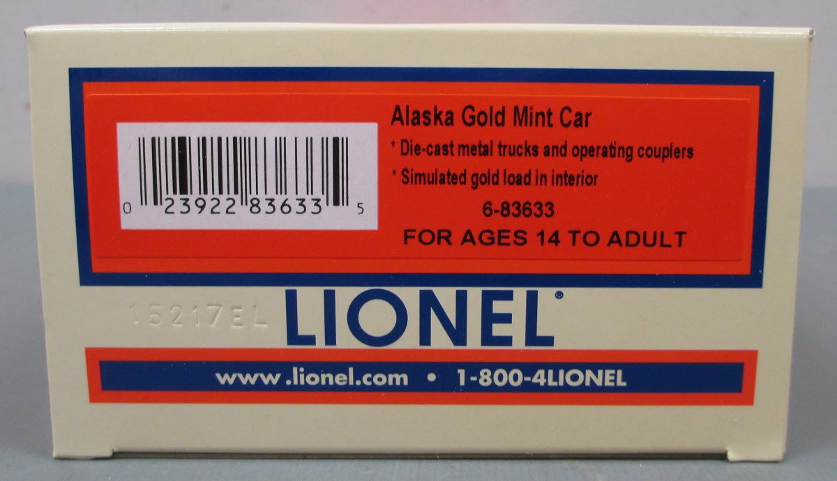 Lionel 6-83633 O Gauge Alaska Gold Mint Car