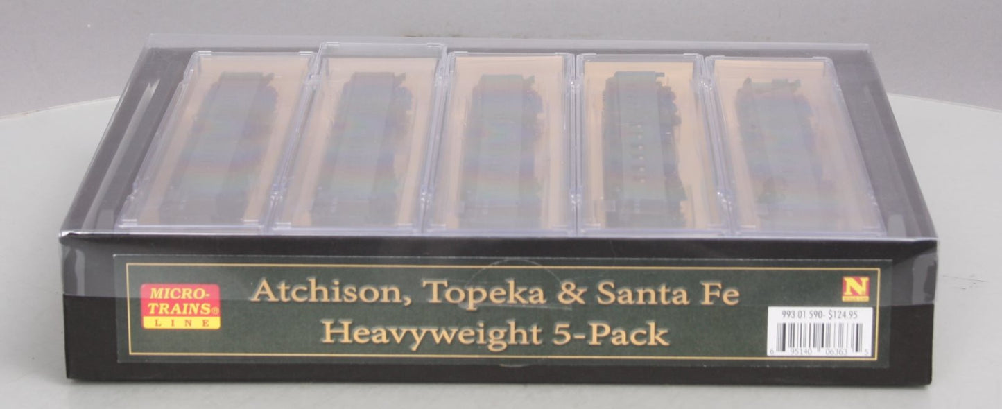 Micro-Trains 99301590 N Scale ATSF Heavyweight Passenger Cars (Set of 5)