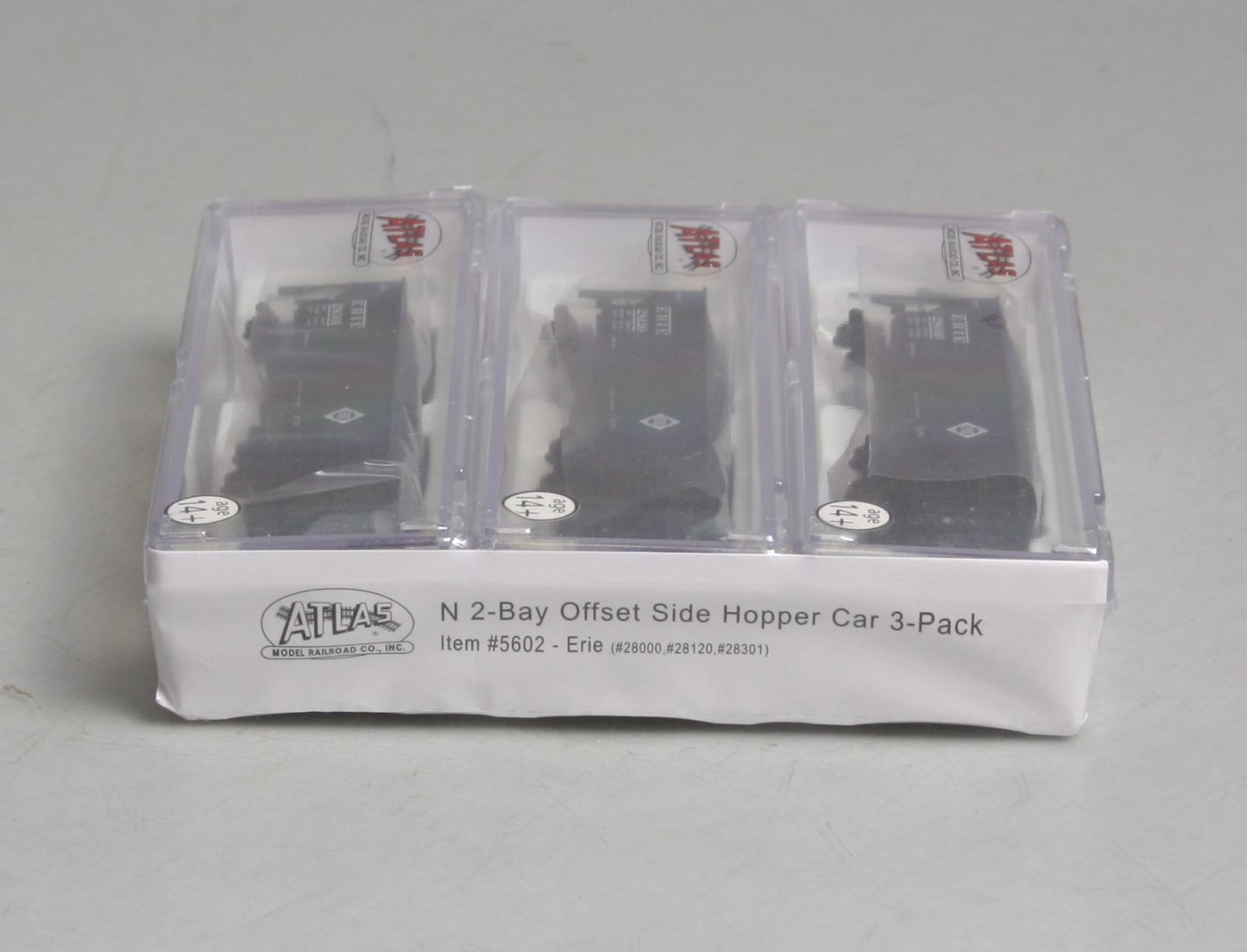 Atlas 5602 N Erie 2-Bay Offset Side Hopper Cars (Pack of 3)