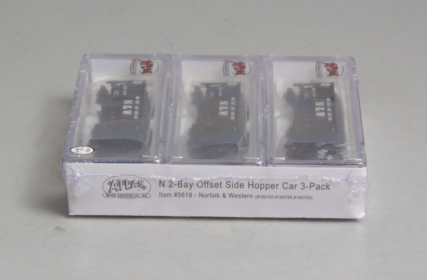 Atlas 5619 N Scale Norfolk & Western 2-Bay Offset Hopper 3-Car Set