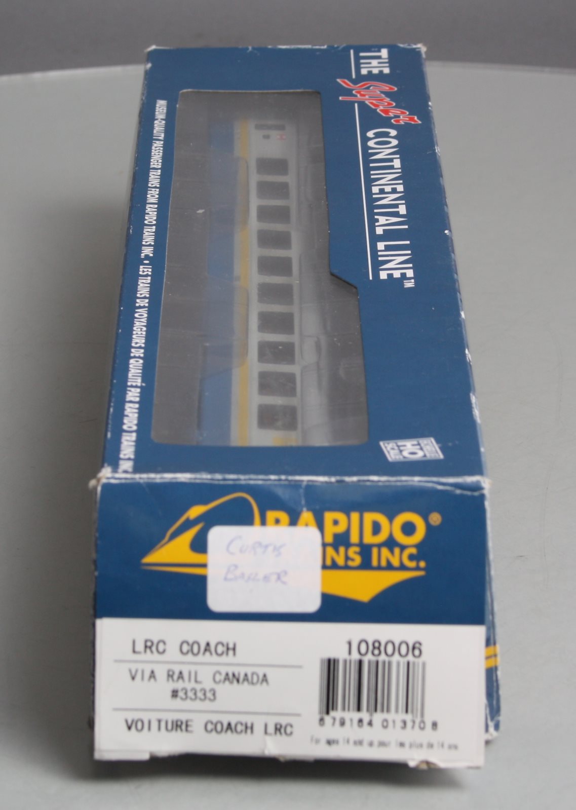 Rapido 108006 HO Scale Via Rail LRC Coach #3333