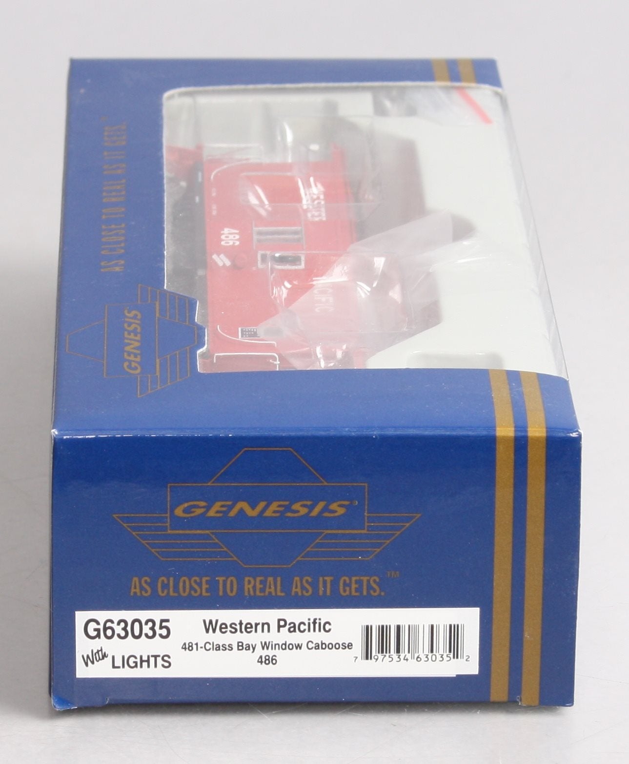 Athearn G63035 HO Genesis Western Pacific Bay Window Caboose W/Lights #486