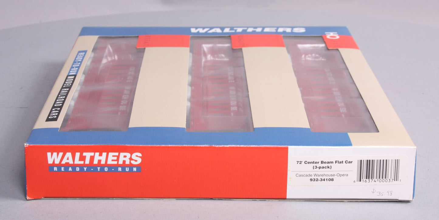 Walthers 932-34108 HO CW 72' Centerbeam Flat Cars (Set of 3)