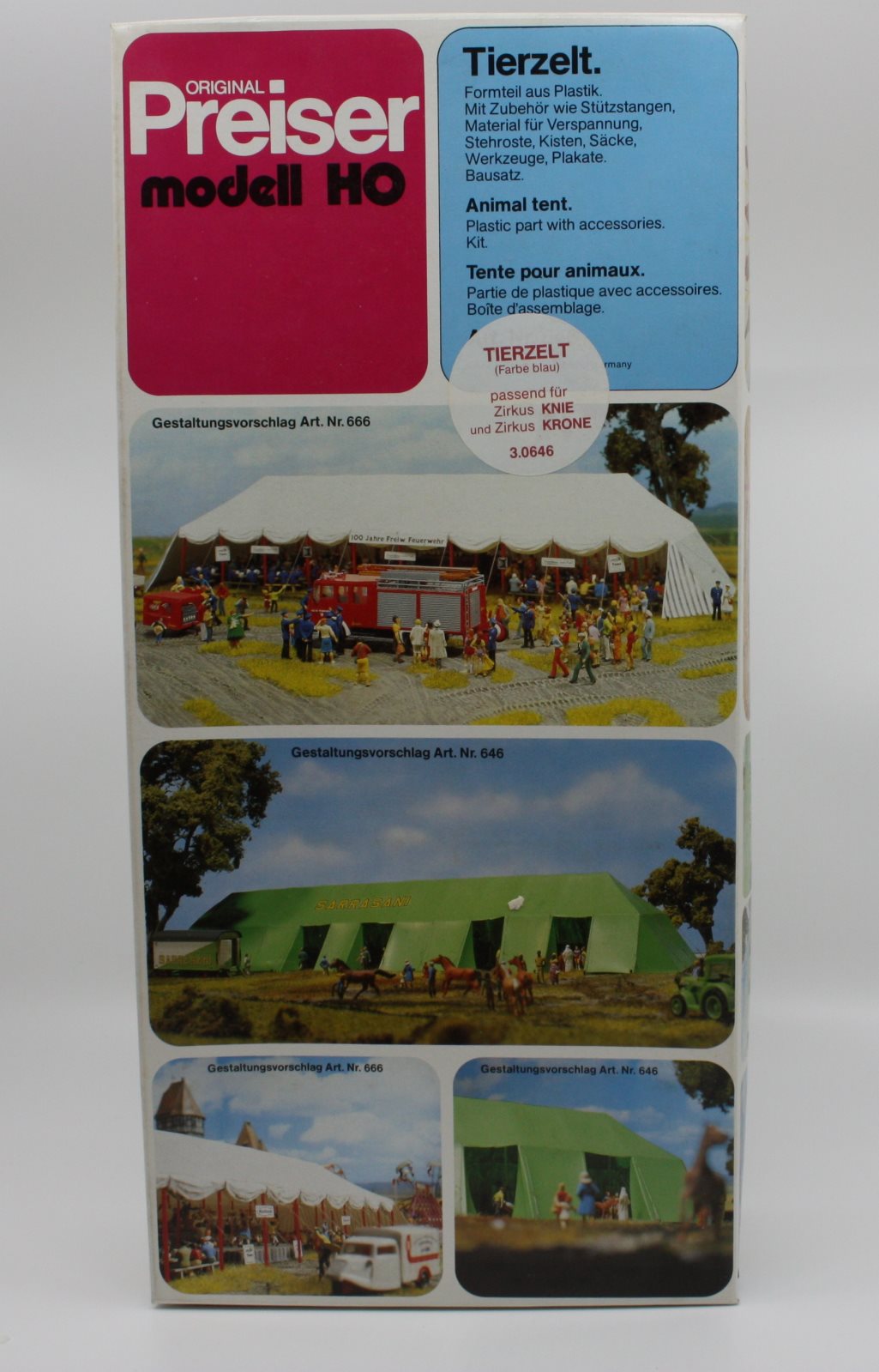 Preiser 3.0646 HO Animal Tent Plastic Model Kit