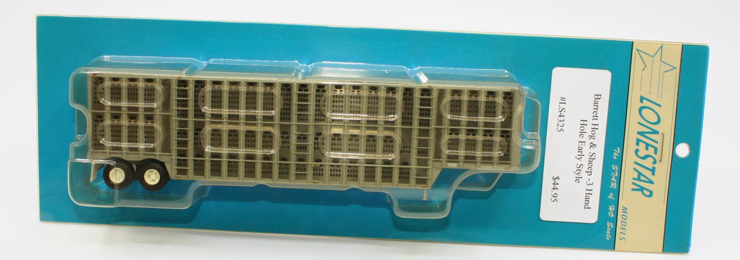 Lonestar Models 4325 HO Barrett Hog & Sheep - 3 Hand Hole Early Style Trailer