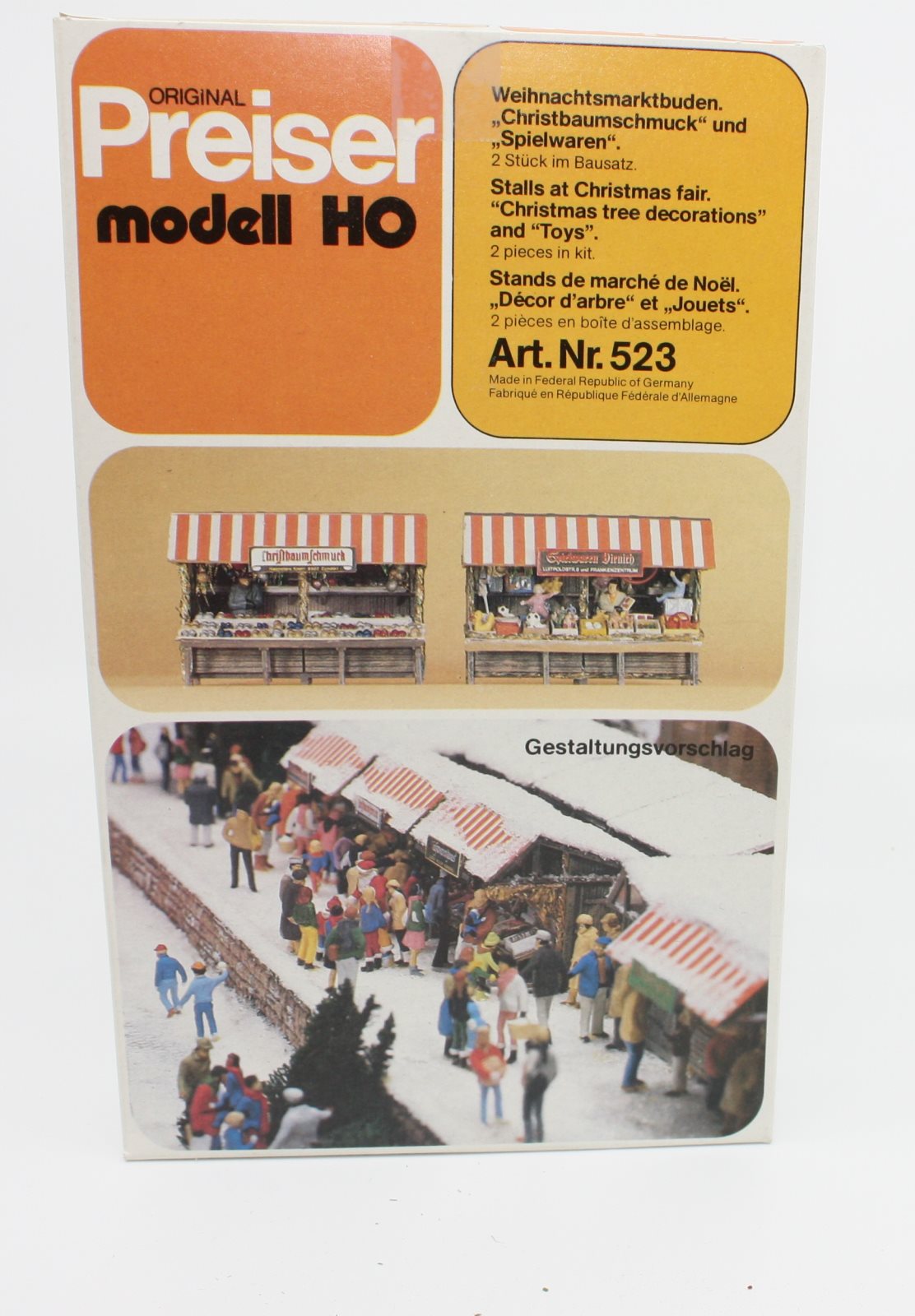 Preiser 523 HO Stalls at Christmas Fair Plastic Model Kit