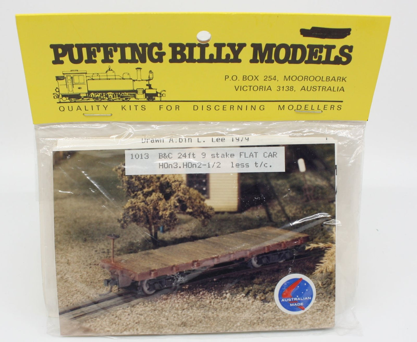 Puffing Billy Models 1013 HO B&C 24ft 9 Stake Flate Car