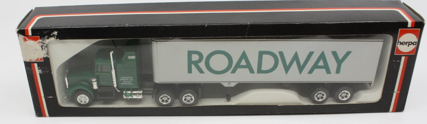 Herpa 950229 HO Roadway Kenworth W900 Tractor Trailer