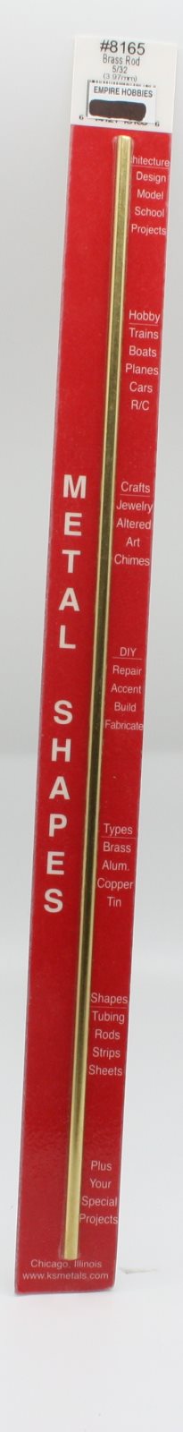 K&S 8165 5/32" Solid Brass Rod
