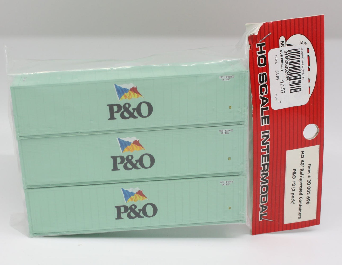 Atlas 20002696 HO Portland & Ogdensburg 40' Reefer Container Set #2 (Set of 3)