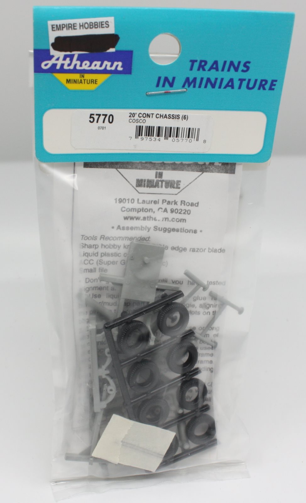 Athearn 5770 Cosco 20' Container Chassis