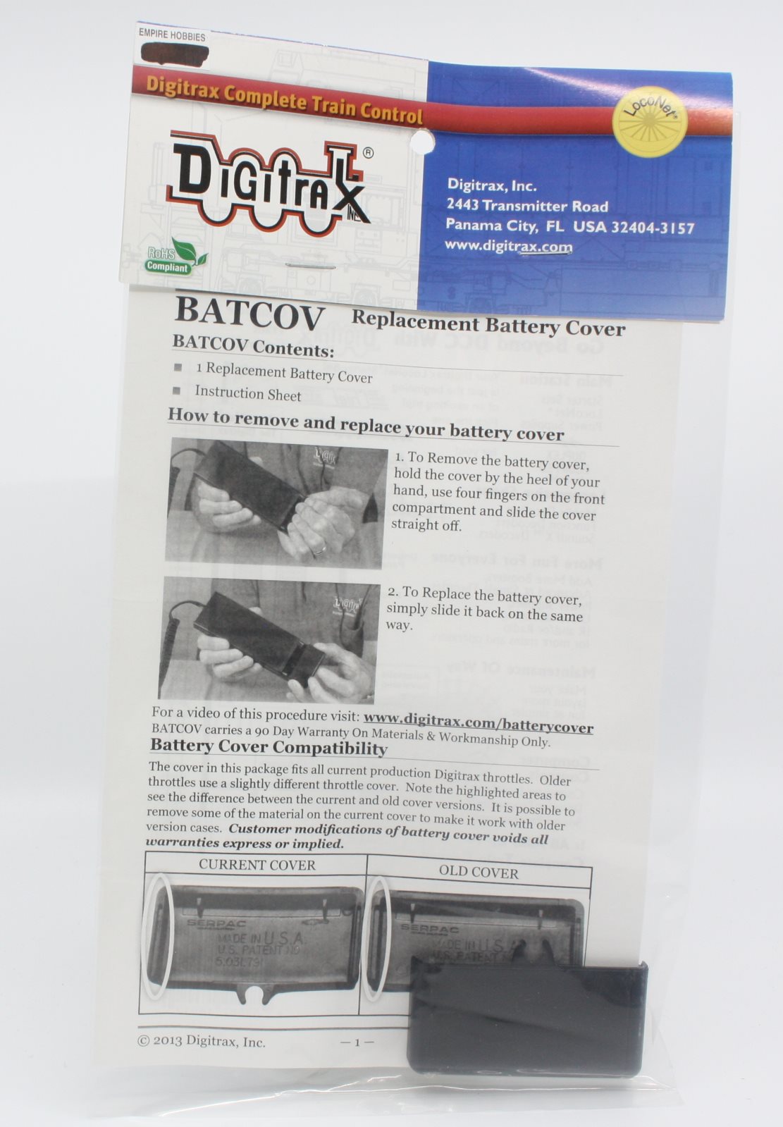 Digitrax Batcov Batcov Replacment Battery Cover