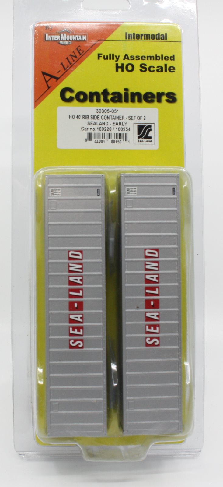 InterMountain 30305 HO 40" Rib Side Container Sealand-Early (Pack of 2)
