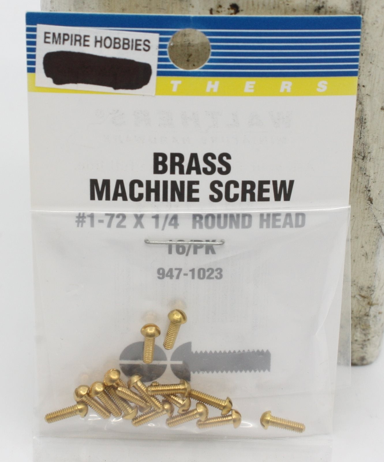 Walthers 947-1023 1-72 1/4" Brass Round Head Machine Screw (Pack of 16)