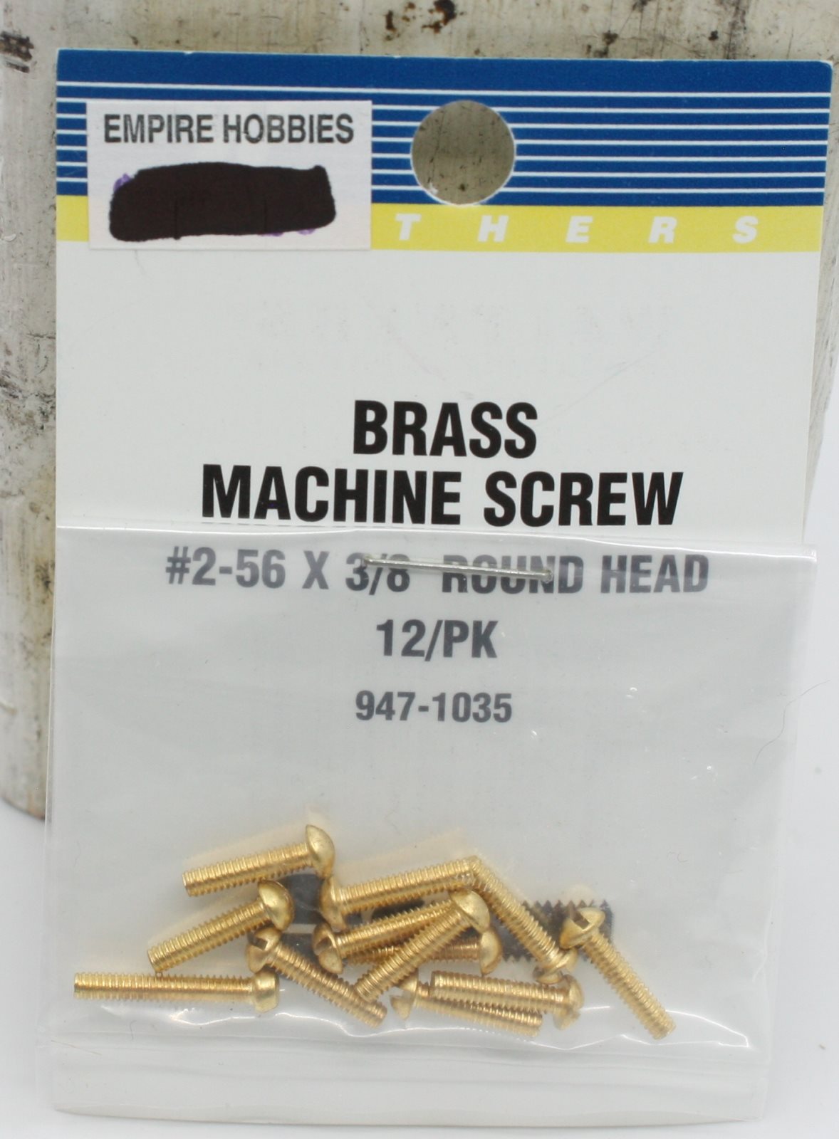 Walthers 947-1035 HO Brass Machine Screw #2-56 X 3/8 Round Head (Pack of 12)