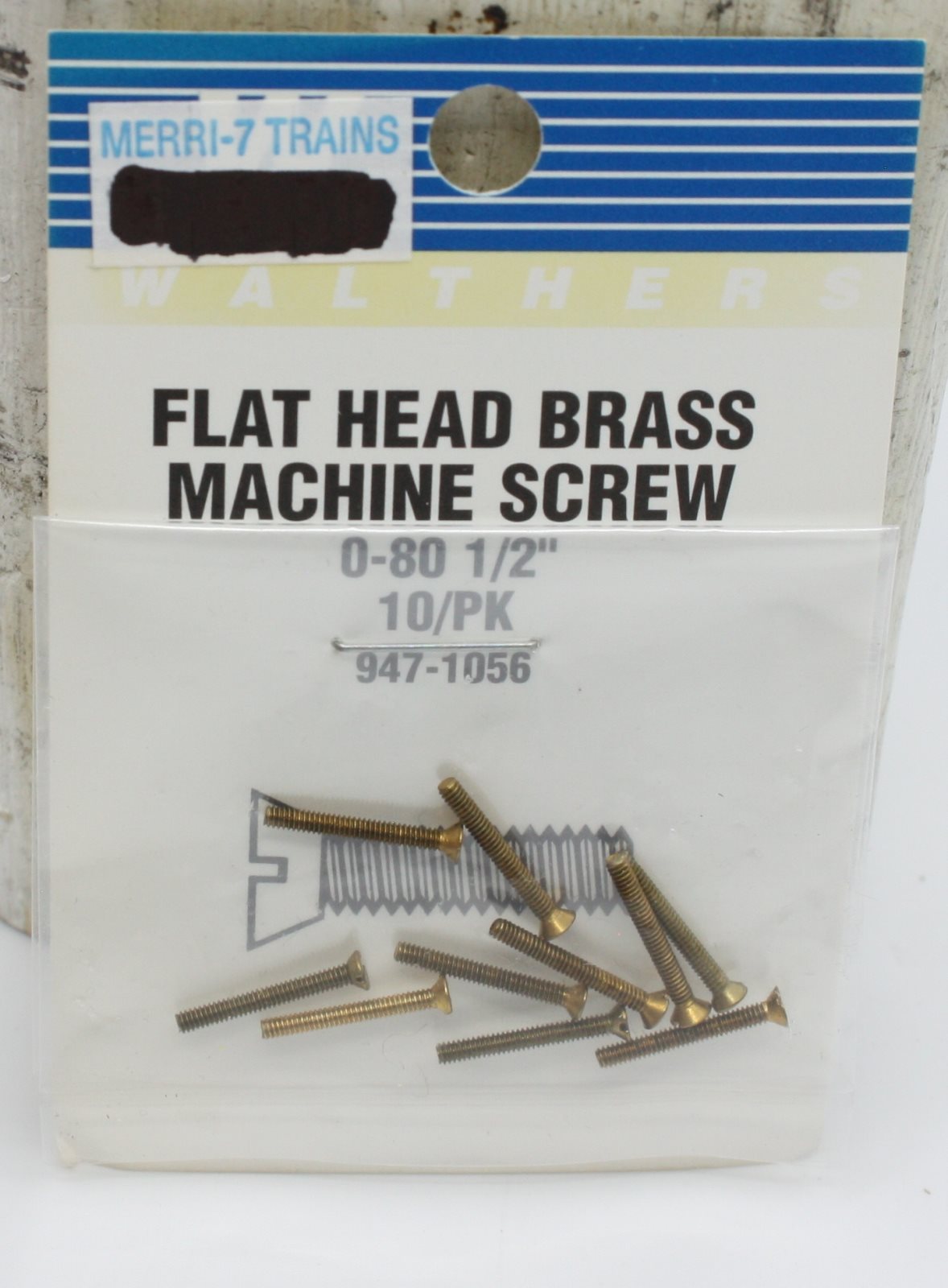 Walthers 947-1056 0-80 1/2" Brass Flat Head Machine Screw(Pack of 10)
