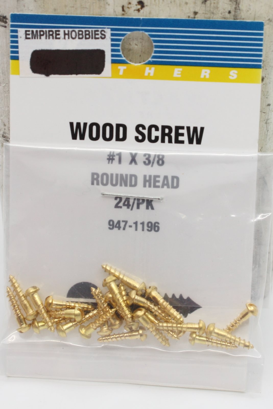 Walthers 947-1196 #1 3/8 Round Head Wood Screws (Pack of 24)