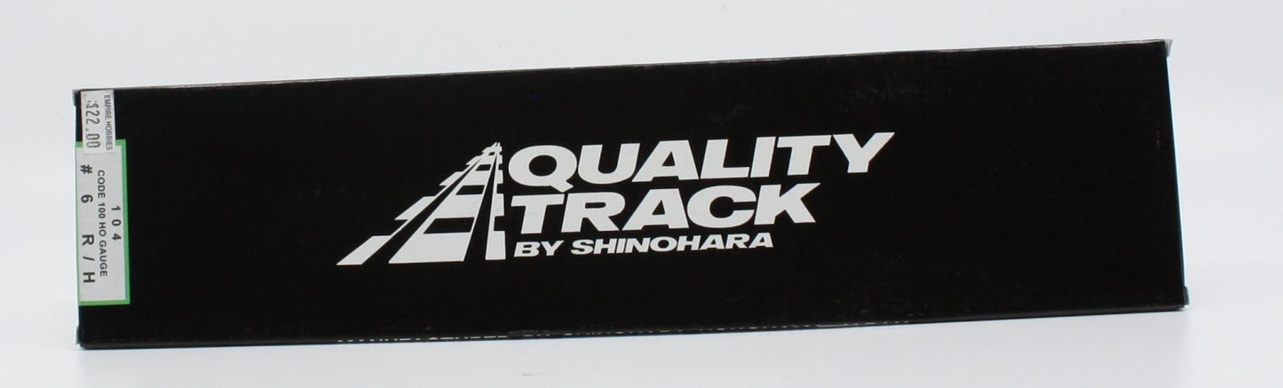 Shinohara Track 104 HO Code 100 Nickel Silver #6 RH Turnout Switch Track
