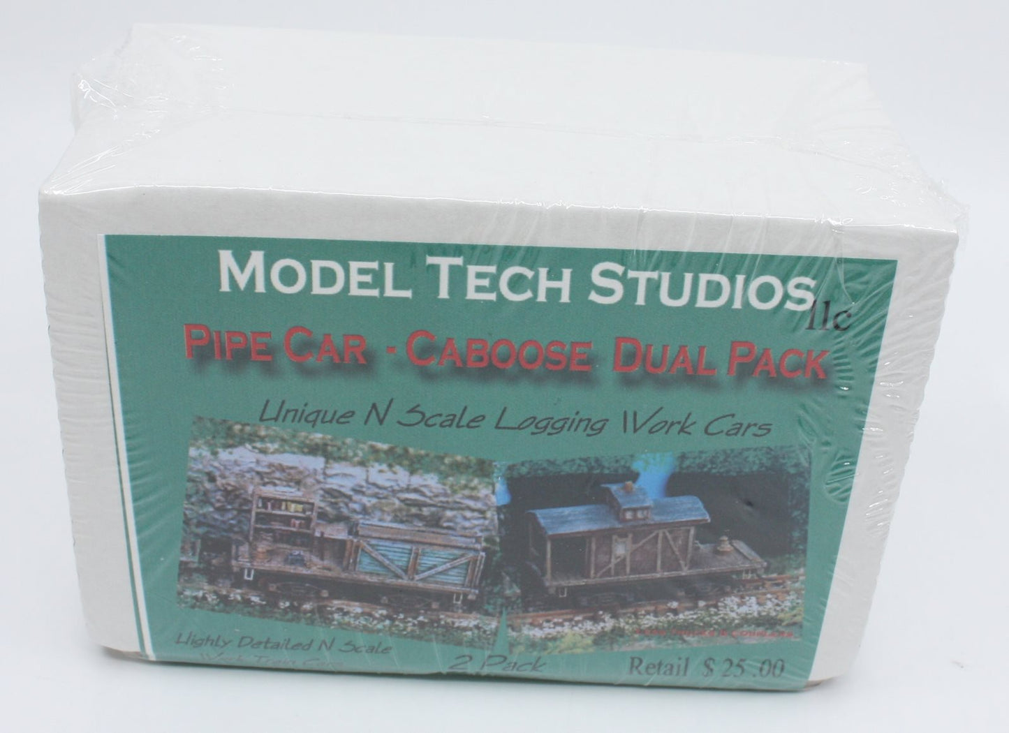 Model Tech Studios JN1038 N Scale Pipe Car & Caboose Car Kits (Set of 2)