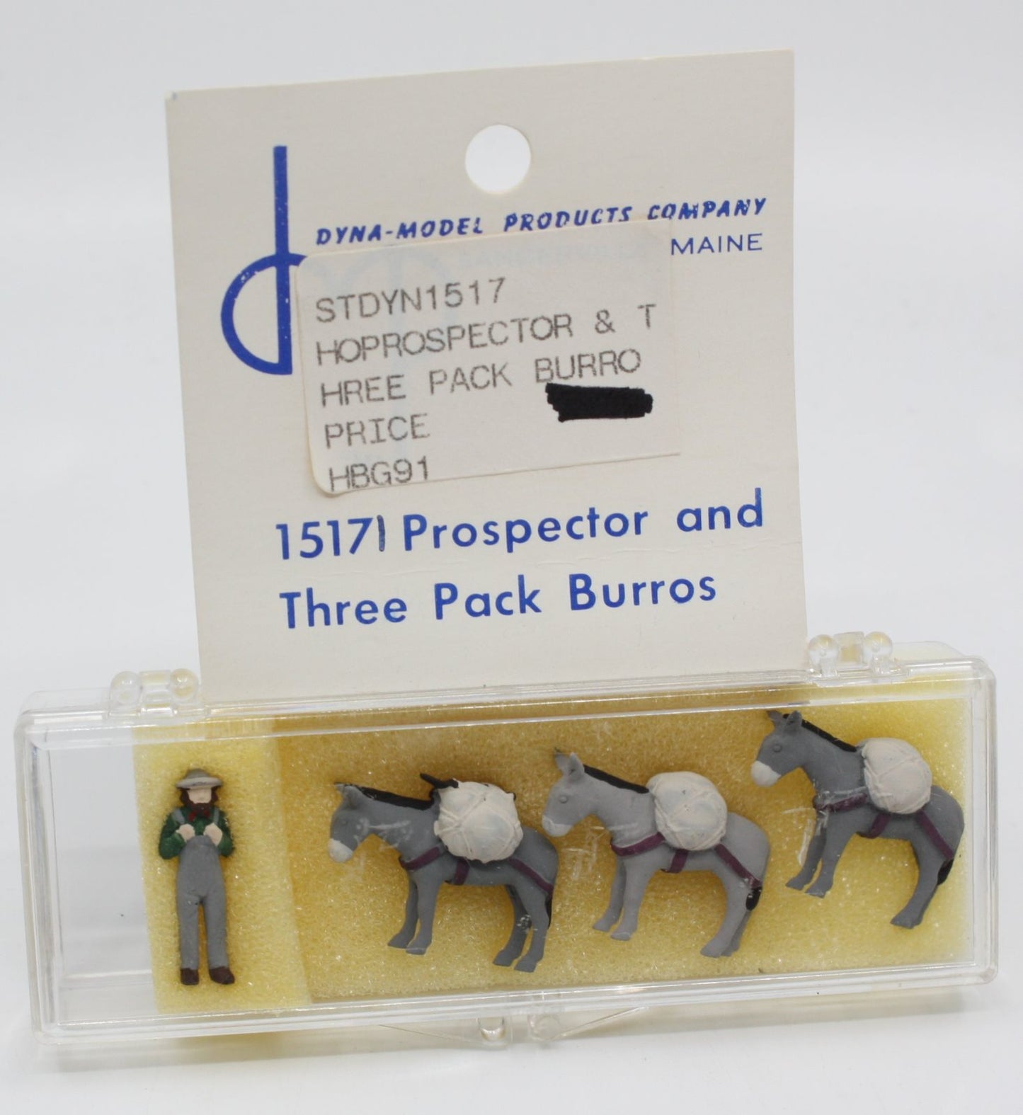 Dyna-Model 1517 HO Prospector and Three Pack Burros
