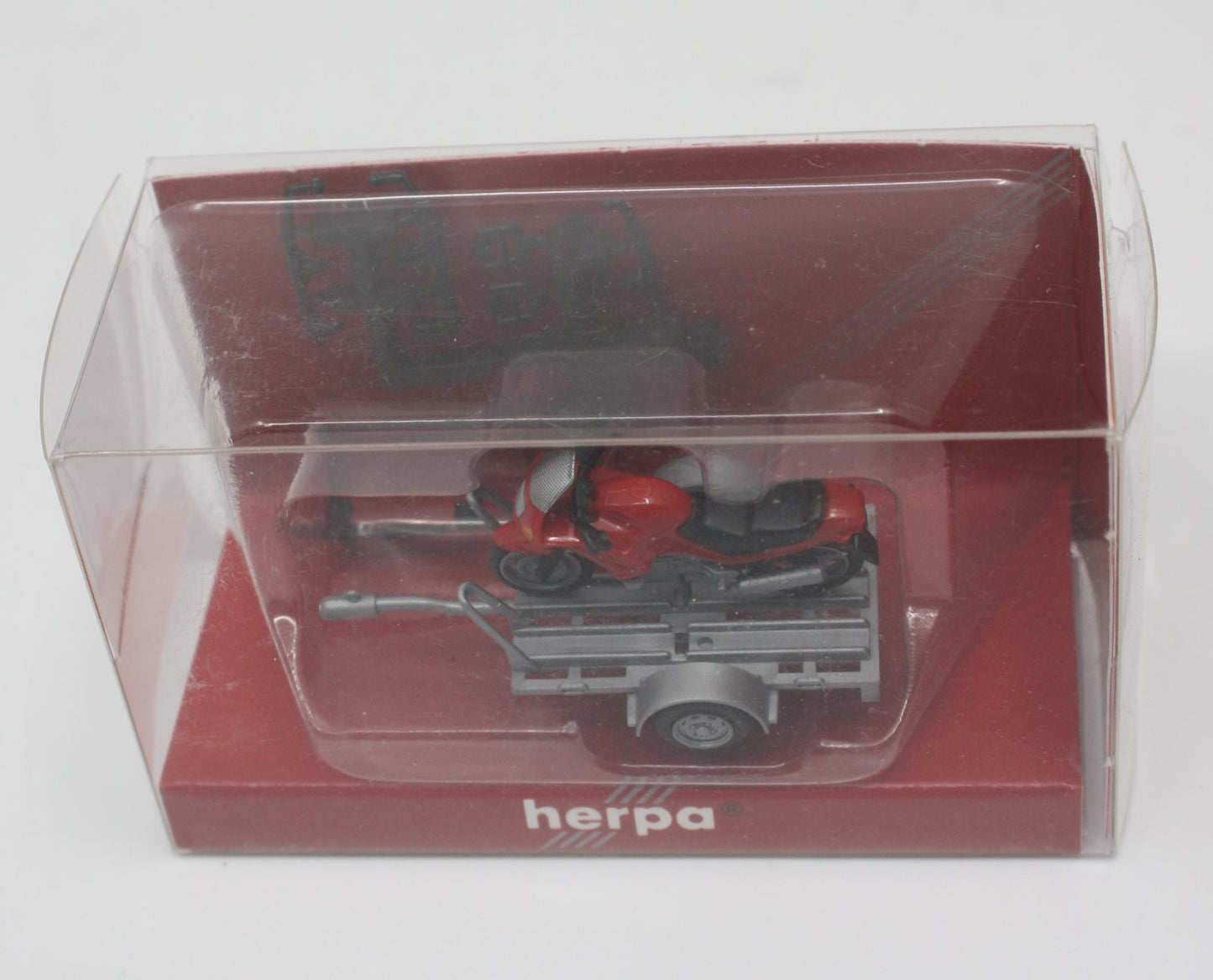 Herpa Miniature Motercycle on Trailer