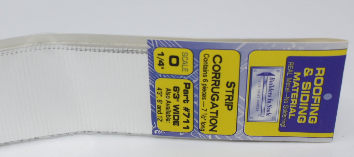 Builders-in-Scale 711 O Scale Strip Corrugation 7 1/2 " Long (Pack of 6)