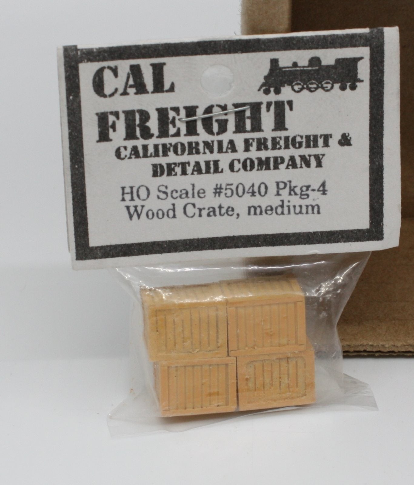 Cal Freight 5040 HO Medium Wood Crate (Pack of 4)
