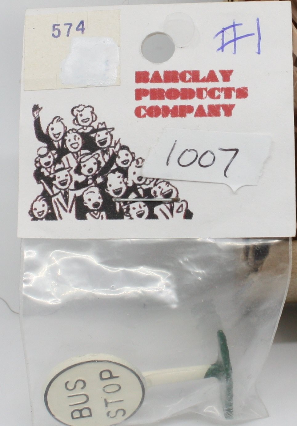 Barclay 1 HO Metal White Bus Stop Sign
