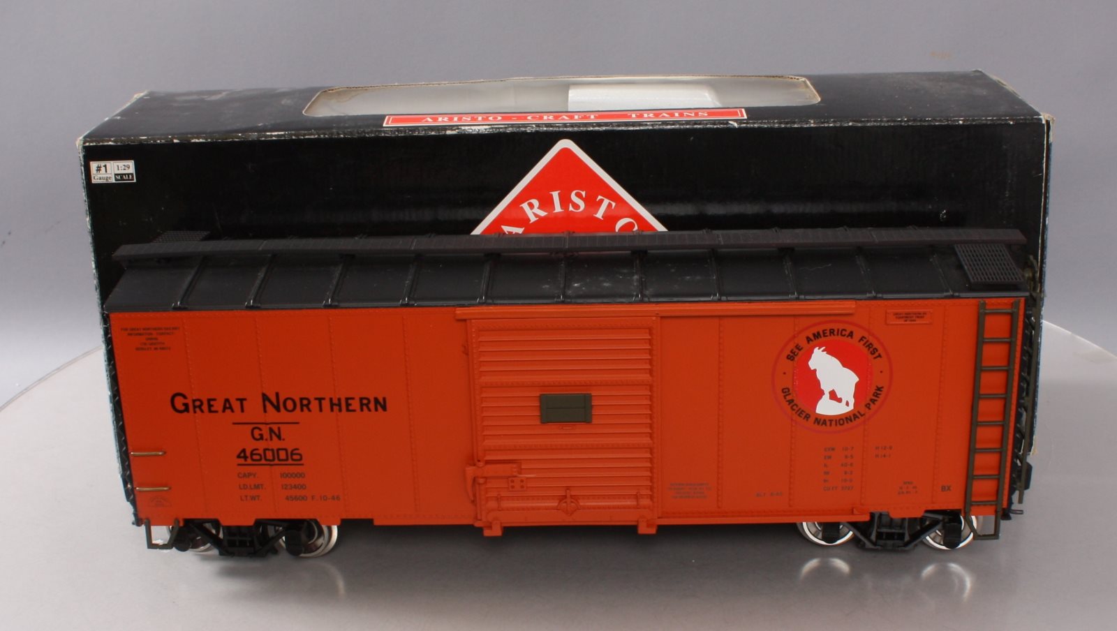 Aristo-Craft 46006 Great Northern Boxcar W/ Metal Wheels – Trainz