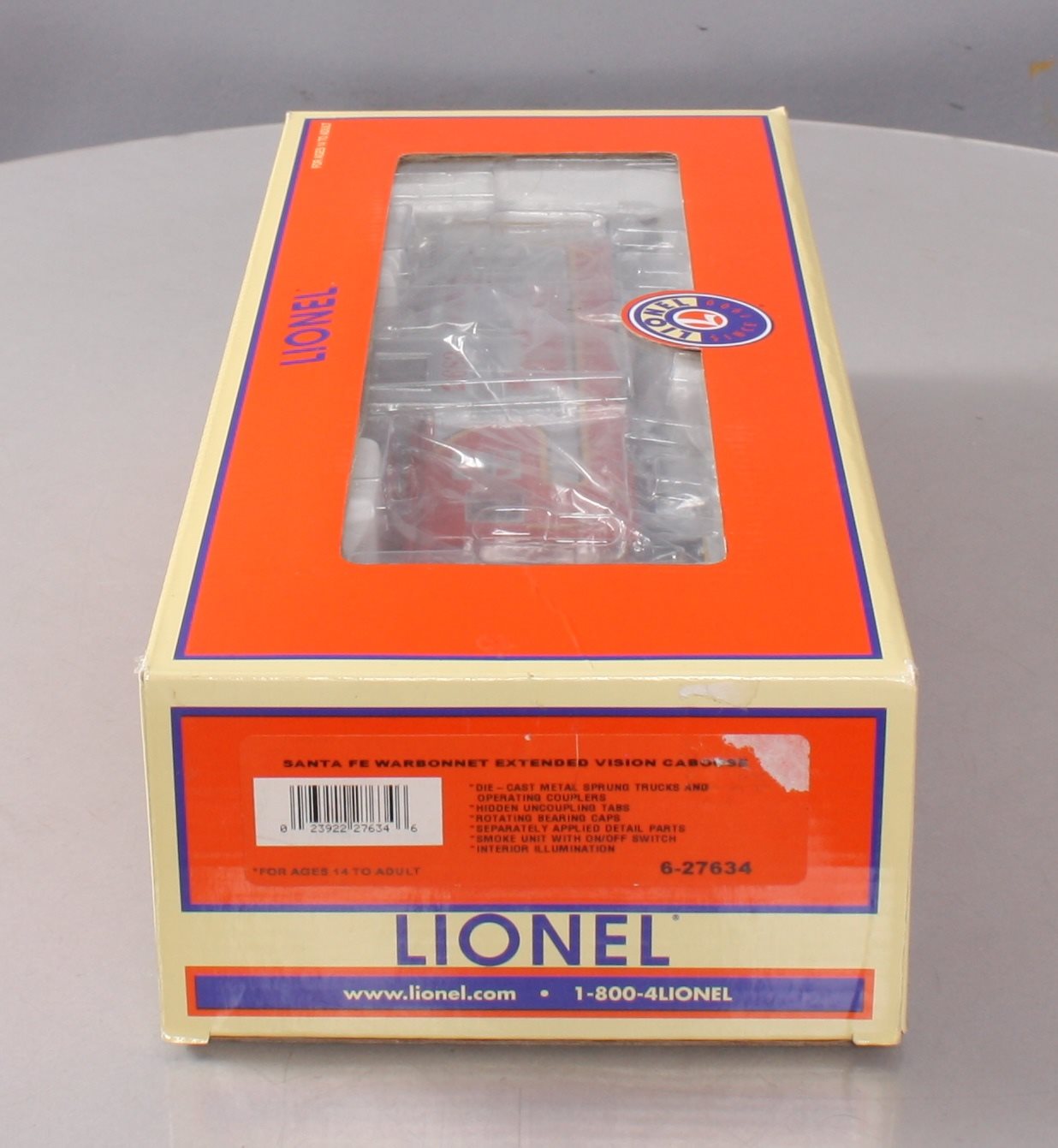Lionel 6-27634 O Gauge Santa Fe Warbonnet Extended Vision Caboose #2683