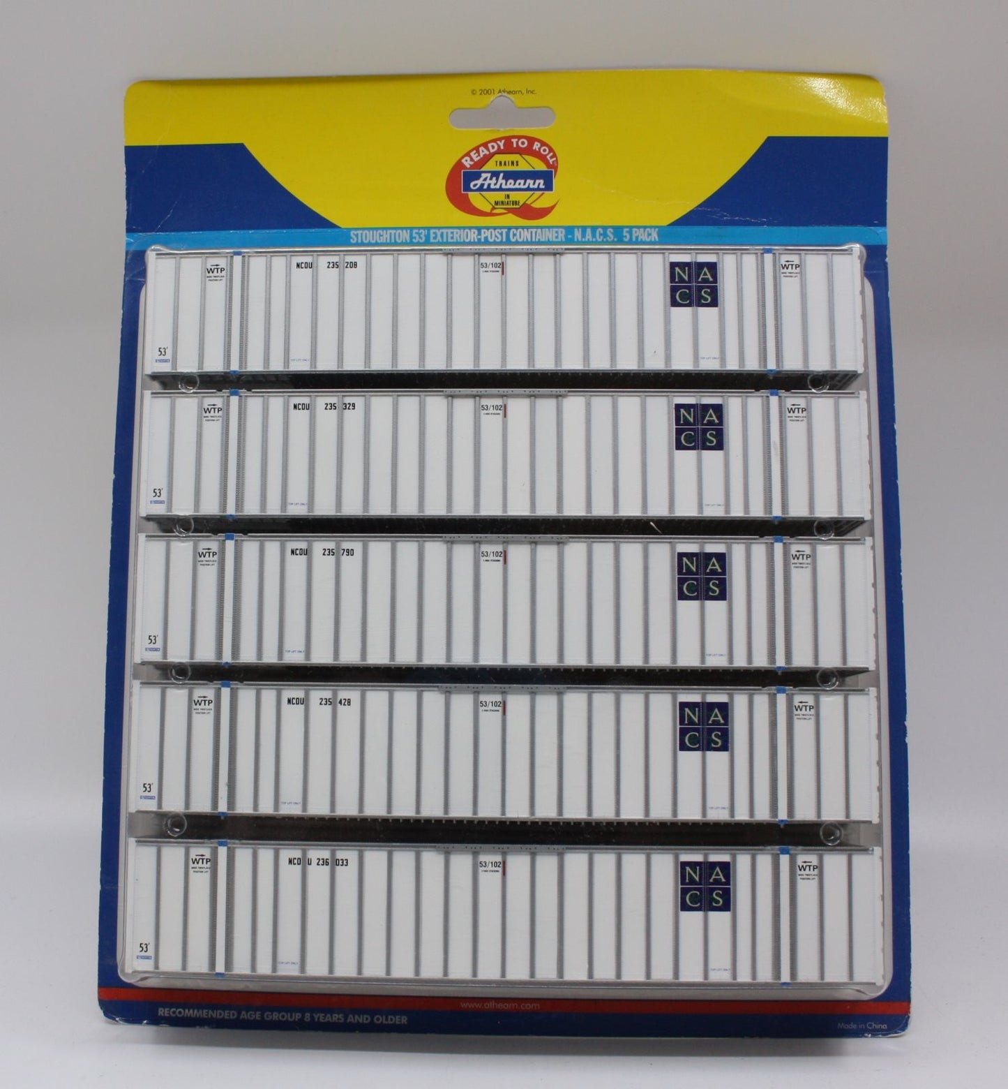 Athearn HO Stoughton 53' Exterior-Post Conainter- N.A.C.S. (Pack of 5)