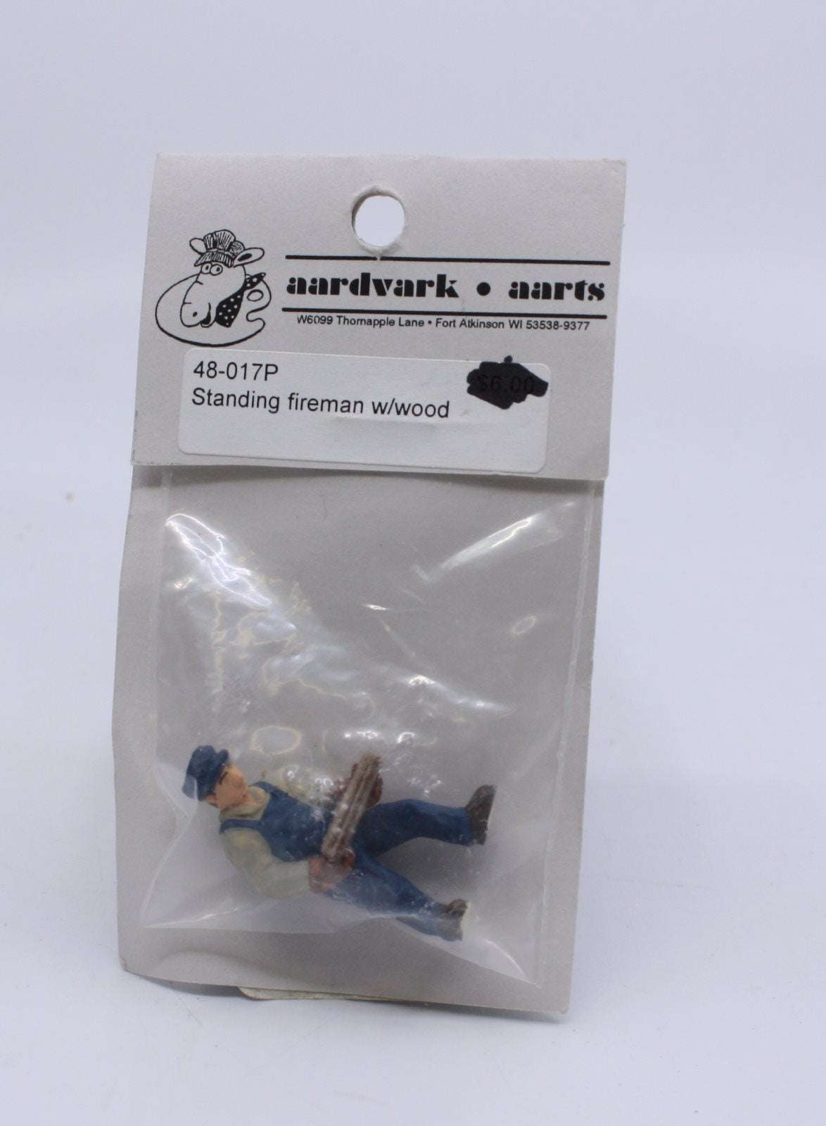 Aardvark Aarts 48-017 O Scale Standing Fireman with Wood Figure