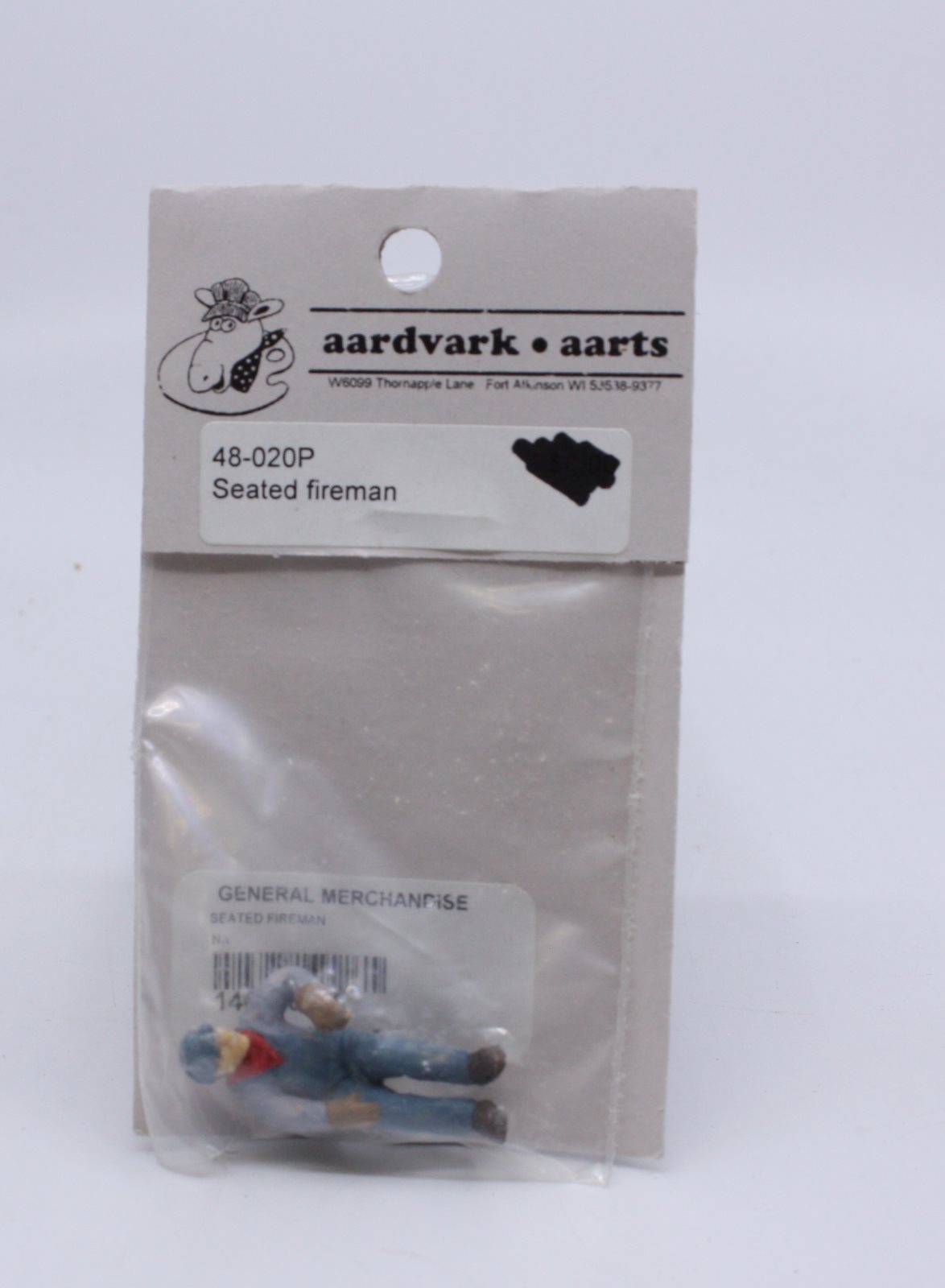 Aardvark Aarts 48-020 O Scale Seated Fireman Figure
