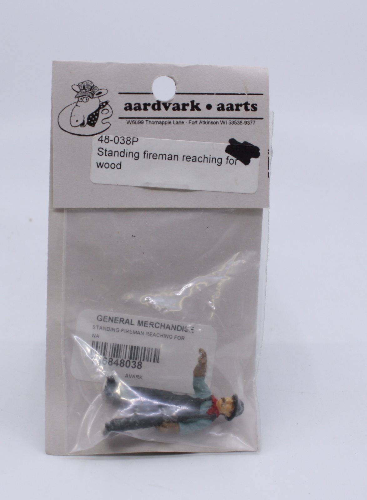 Aardvark Aarts 48-038P O Standing Fireman Figure Reaching For Wood
