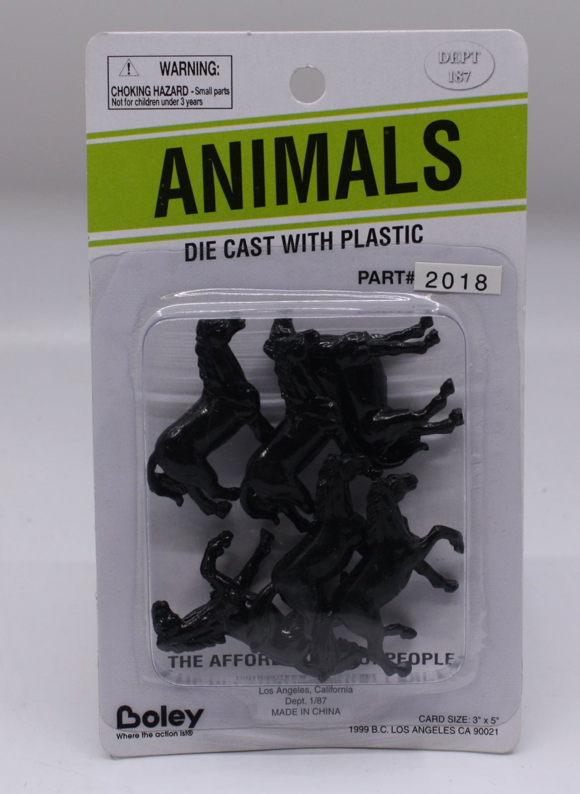 Boley 2018 HO Scale Black Horse Figures (Pack of 6)