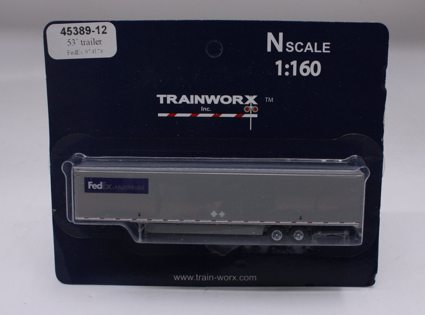 Trainworx Inc 45389-12 N Scale 53' FedEx MultiModal Trailer #974178