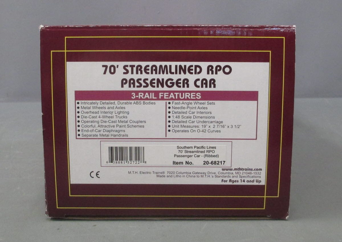 MTH 20-68217 Southern Pacific Lines 70' ABS RPO Passenger Car (Ribbed)