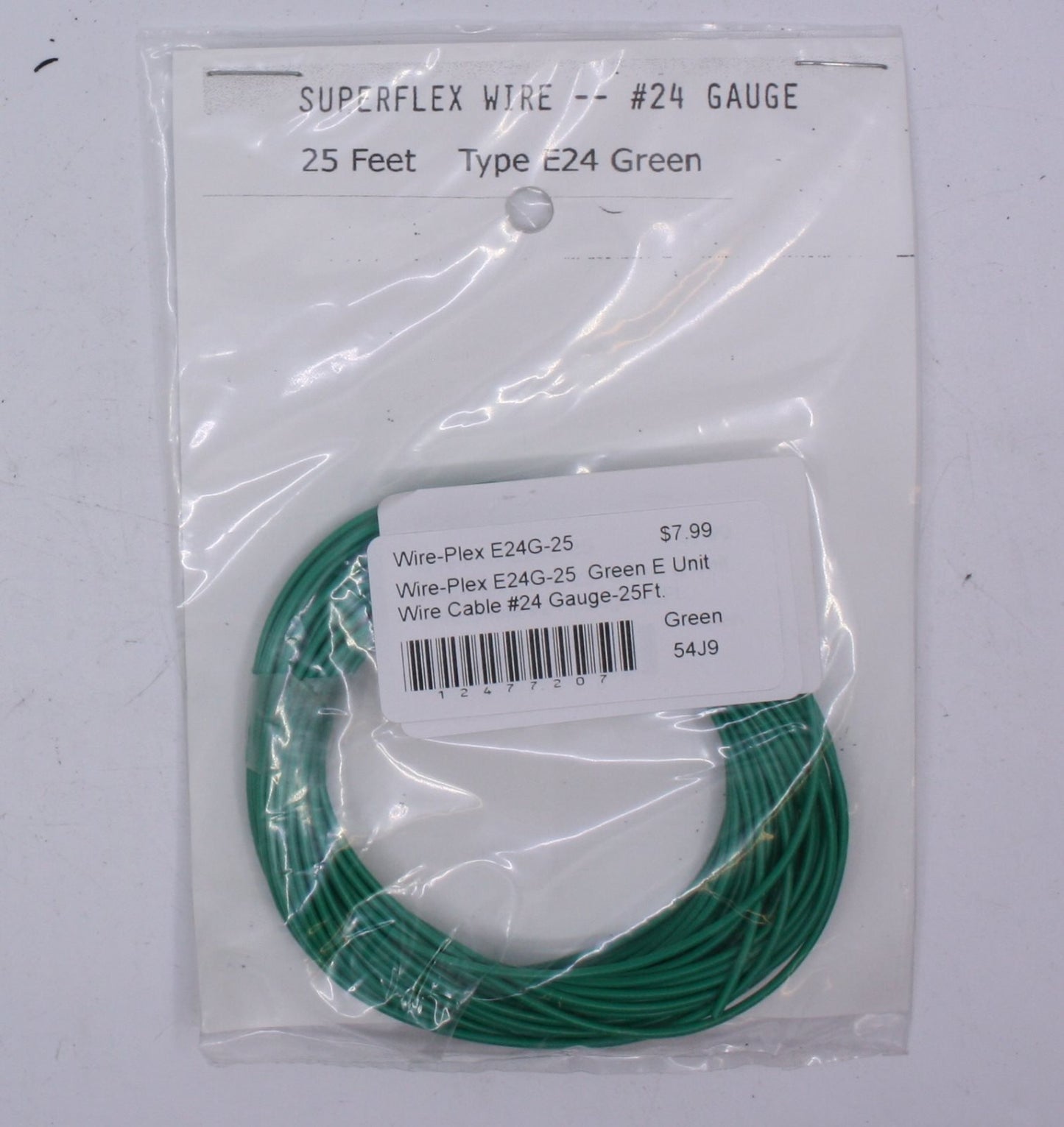 Wire-Plex E24G-25 Green E Unit Wire Cable #24 Gauge-25Ft.
