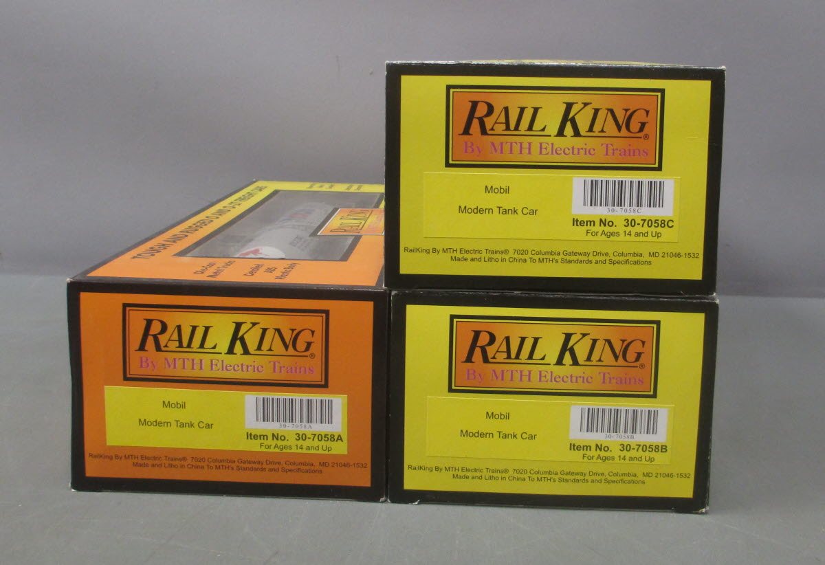 MTH 30-7058 O Mobil Modern Tank Cars (Set of 3)