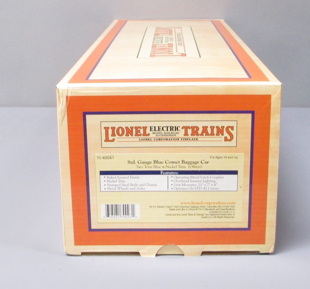 Lionel 11-40041 STD. Gauge 2Tone Blue Comet Baggage Car #432