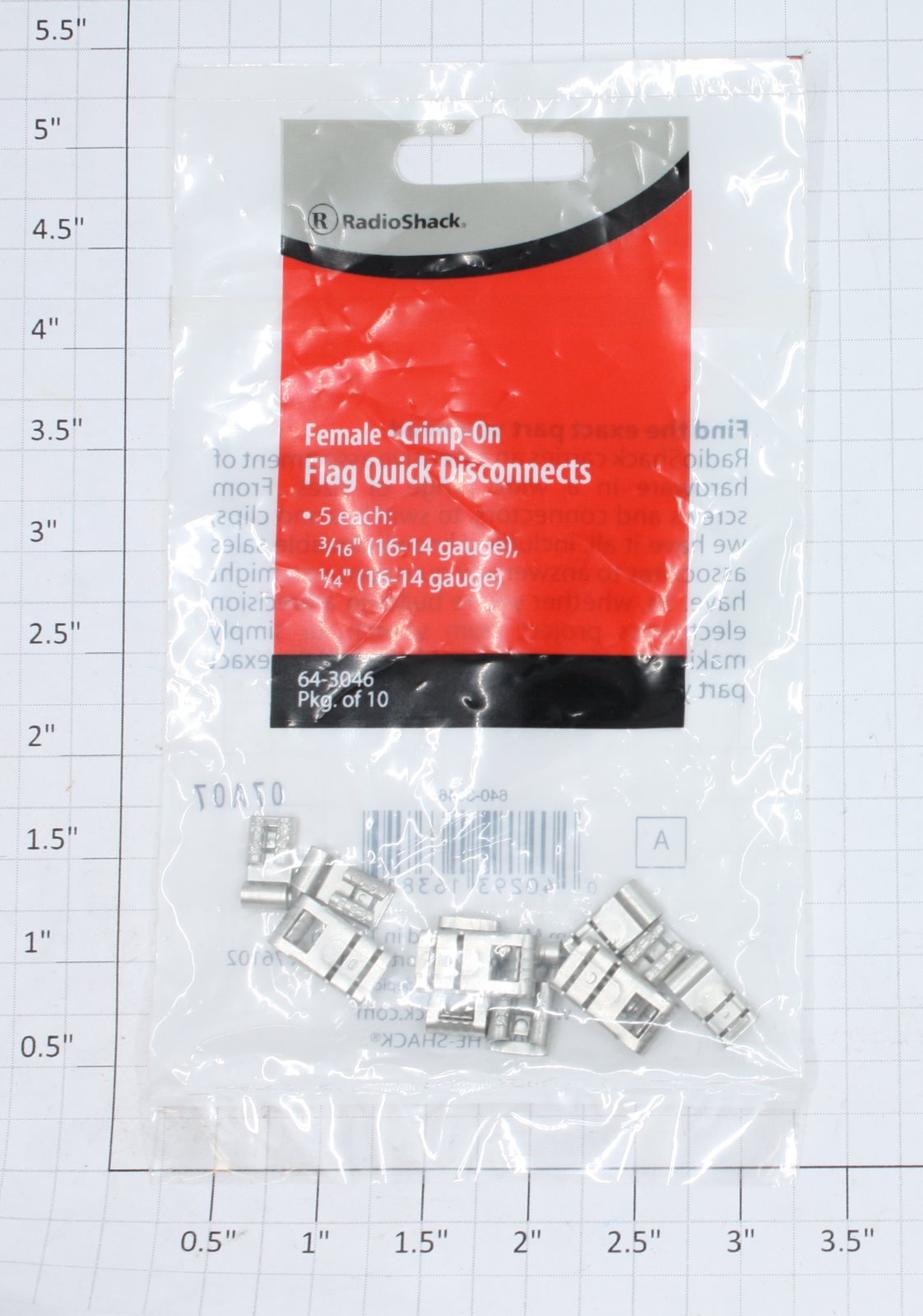 Radio Shack 64-3046 Female Crimp on Flag Quick Disconnects (Pack of 10)