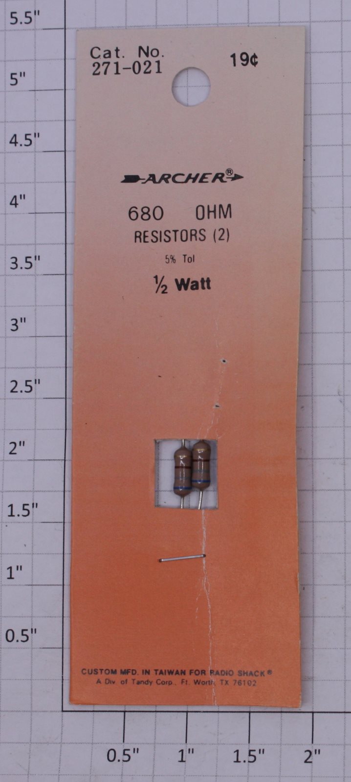 Radio Shack 271-21 680 OHM Resistors 1/2 Watt (Pack of 2)