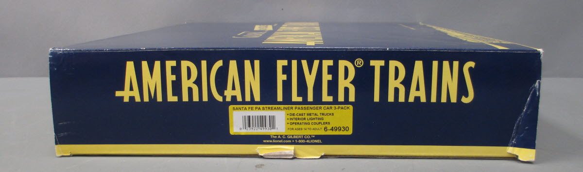 American Flyer 6-49930 S Scale Santa Fe Streamliner Passenger Cars (Set of 3)