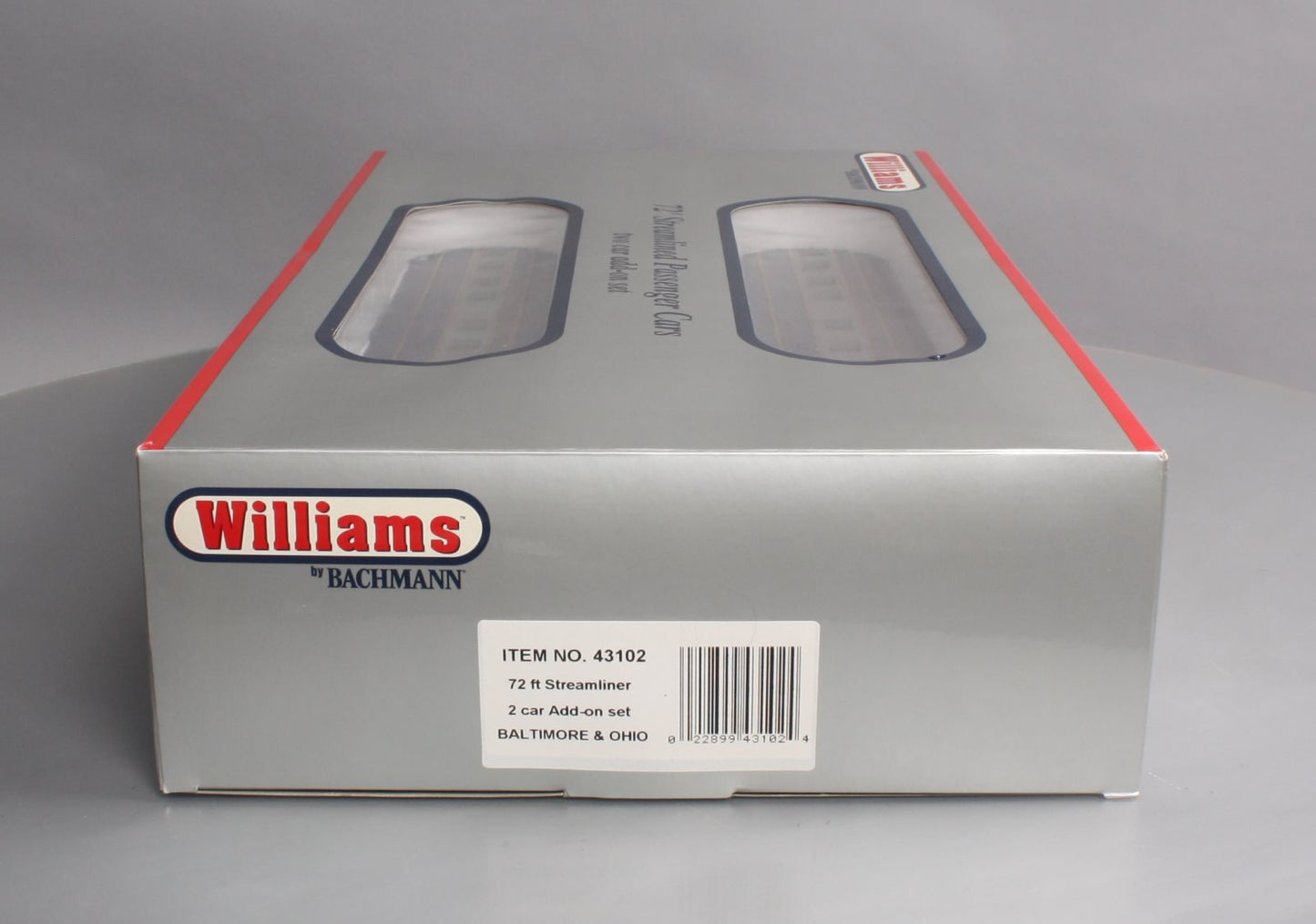 Williams 43102 O Gauge Baltimore & Ohio 72' Streamline Passenger 2-Pack