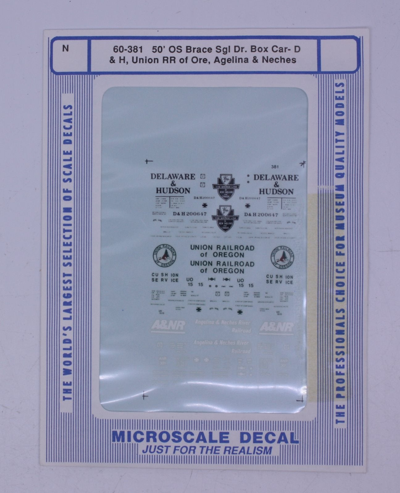 Microscale 60-381 N Assorted 50'' Outside Post & Double Door Decal Sheet