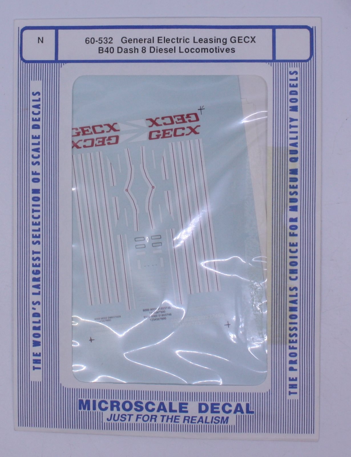 Microscale 60-532 N General Electric Leasing GECX B40-8 Diesel Loco Decal Sheet