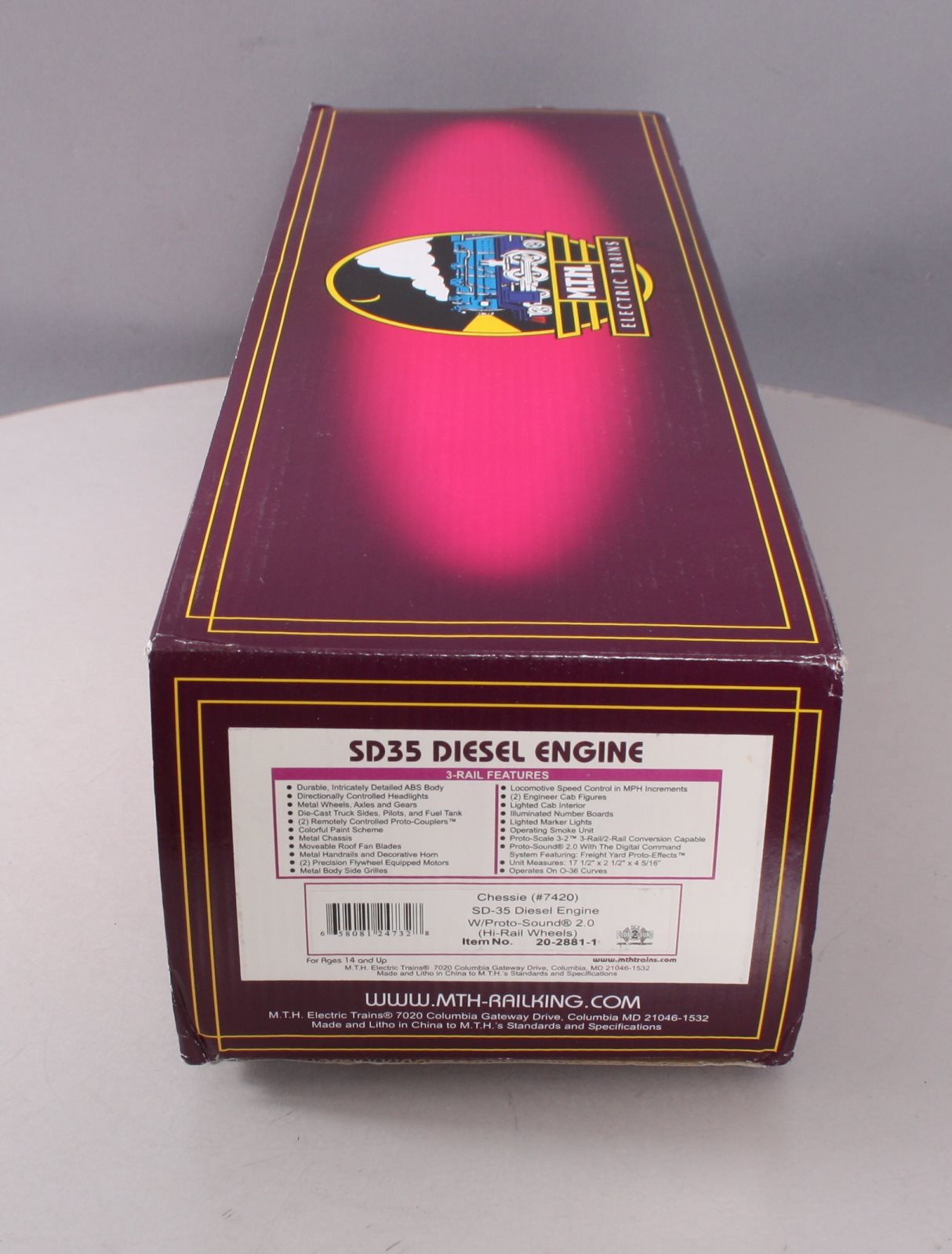 MTH 20-2881-1 Chessie SD-35 Diesel Engine w/Proto-Sounds 2.0 #7420