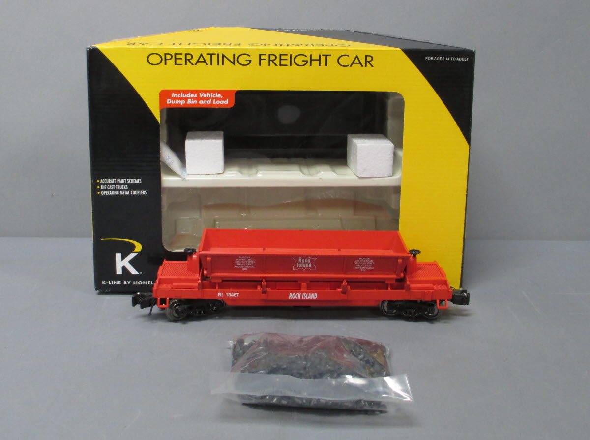 Lionel 6-21664 O Rock Island Operating Coal Dump Car with Vehicle